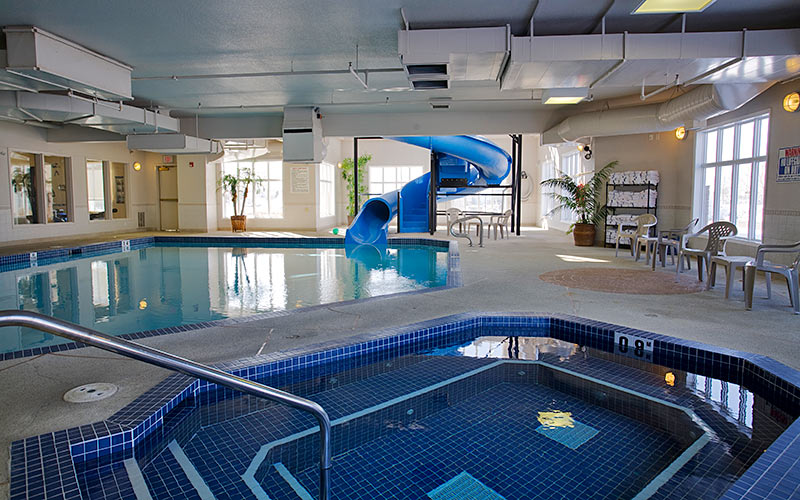 Holiday Inn Express Airdrie indoor pool with waterslide